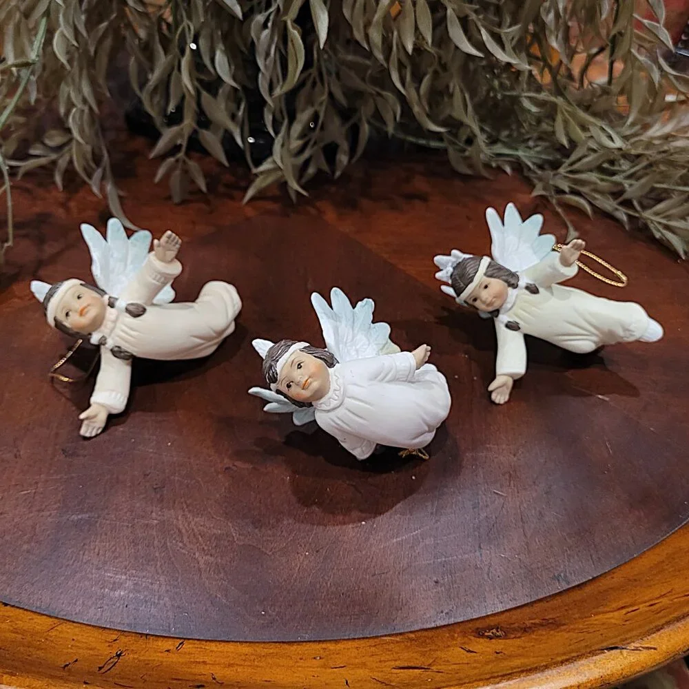 1993 House of Lloyd Native American Angel Ornaments Porcelain